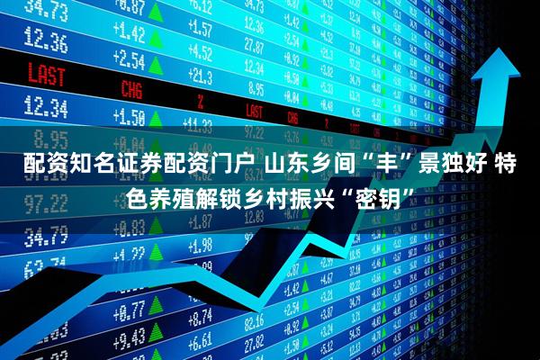 配资知名证券配资门户 山东乡间“丰”景独好 特色养殖解锁乡村振兴“密钥”