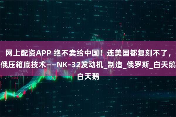 网上配资APP 绝不卖给中国！连美国都复刻不了，俄压箱底技术——NK-32发动机_制造_俄罗斯_白天鹅